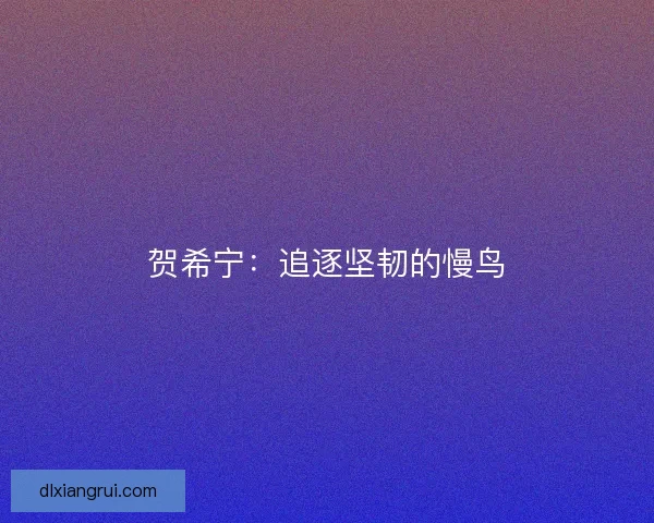 贺希宁:追逐坚韧的慢鸟 贺希宁:追逐坚韧的慢鸟