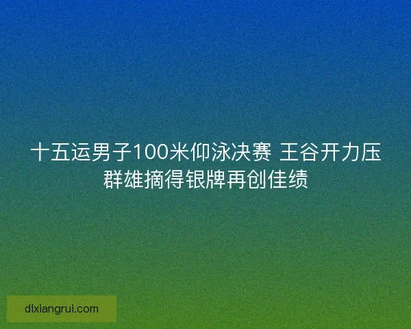 十五运男子100米仰泳决赛 王谷开力压群雄摘得银牌再创佳绩