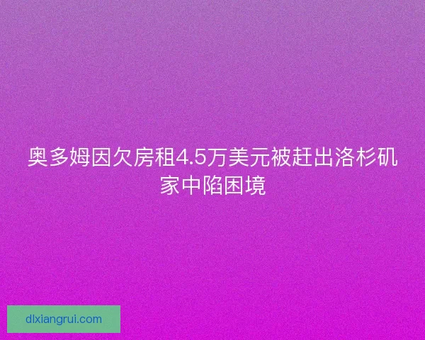 奥多姆因欠房租4.5万美元被赶出洛杉矶家中陷困境